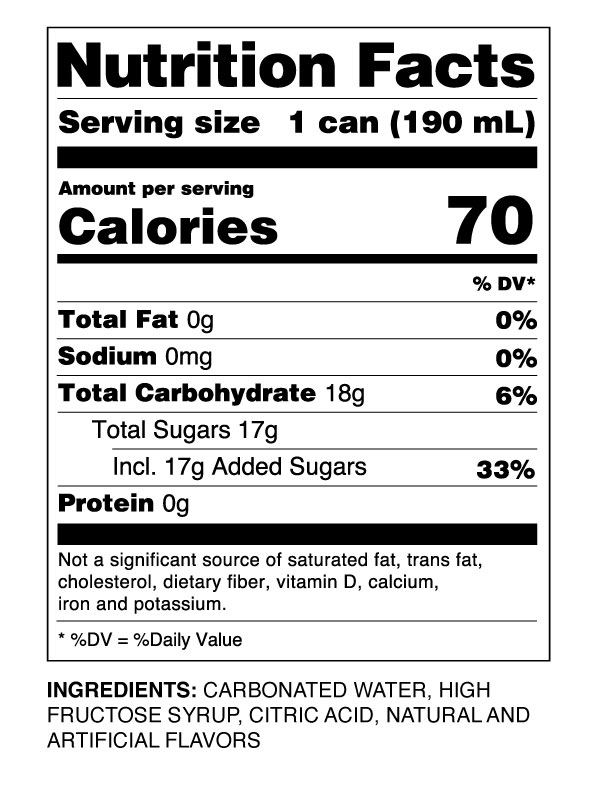 Mitsuya Cider Nutrition Fact